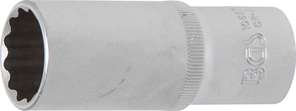 BGS Steckschlüssel-Einsatz Zwölfkant, tief | Antrieb Innenvierkant 12,5 mm (1/2") | SW 22 mm
