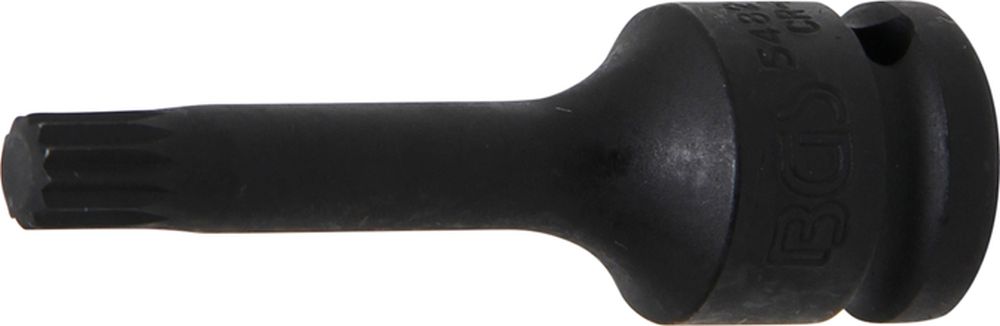 BGS Kraft-Bit-Einsatz | Länge 75 mm | Antrieb Innenvierkant 12,5 mm (1/2") | Innenvielzahn (für XZN