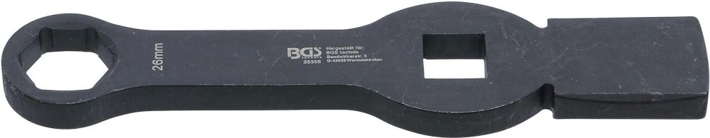 BGS Schlag-Ringschlüssel | Sechskant | mit 2 Schlagflächen | SW 26 mm