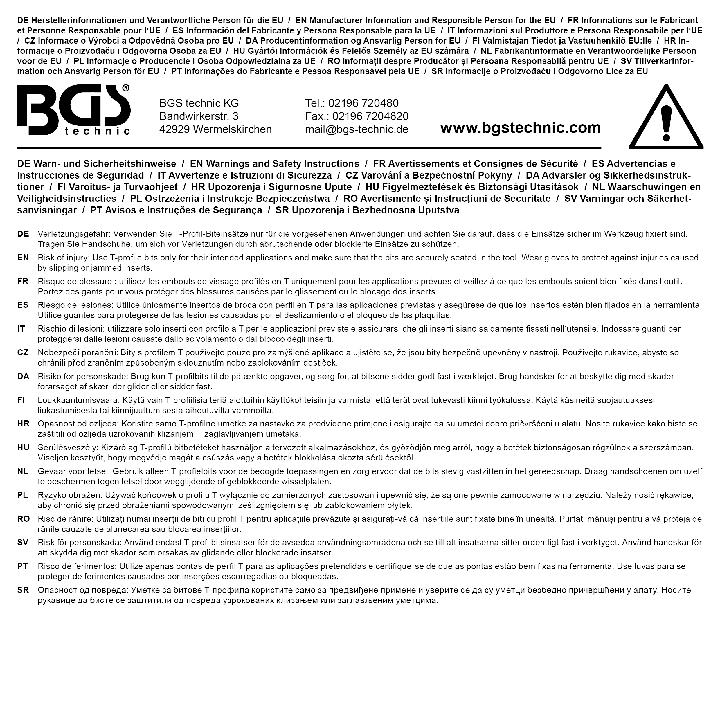 BGS Bit-Einsatz-/Steckschlüssel-Einsatz-Satz | Antrieb Innenvierkant 12,5 mm (1/2") | E-Profil / T-