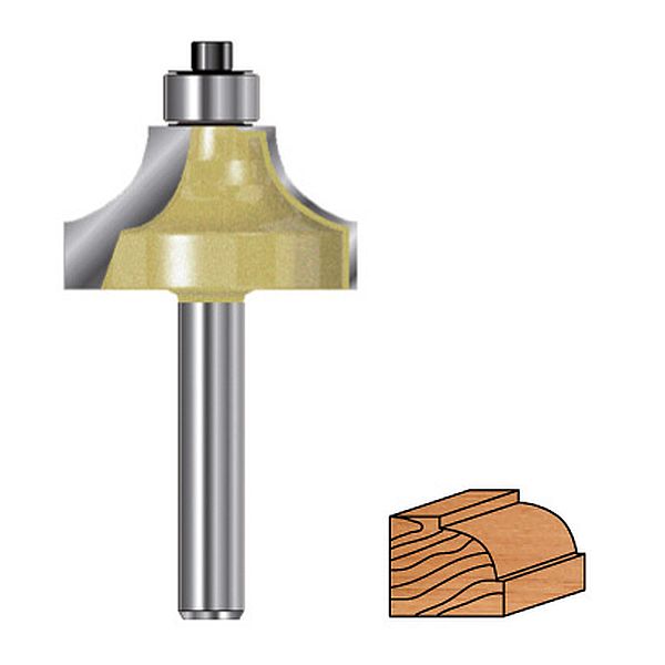 Viertelstabfraeser mit Kugellager D 25,4 mm, L 45,5 mm, L2 13,5 mm