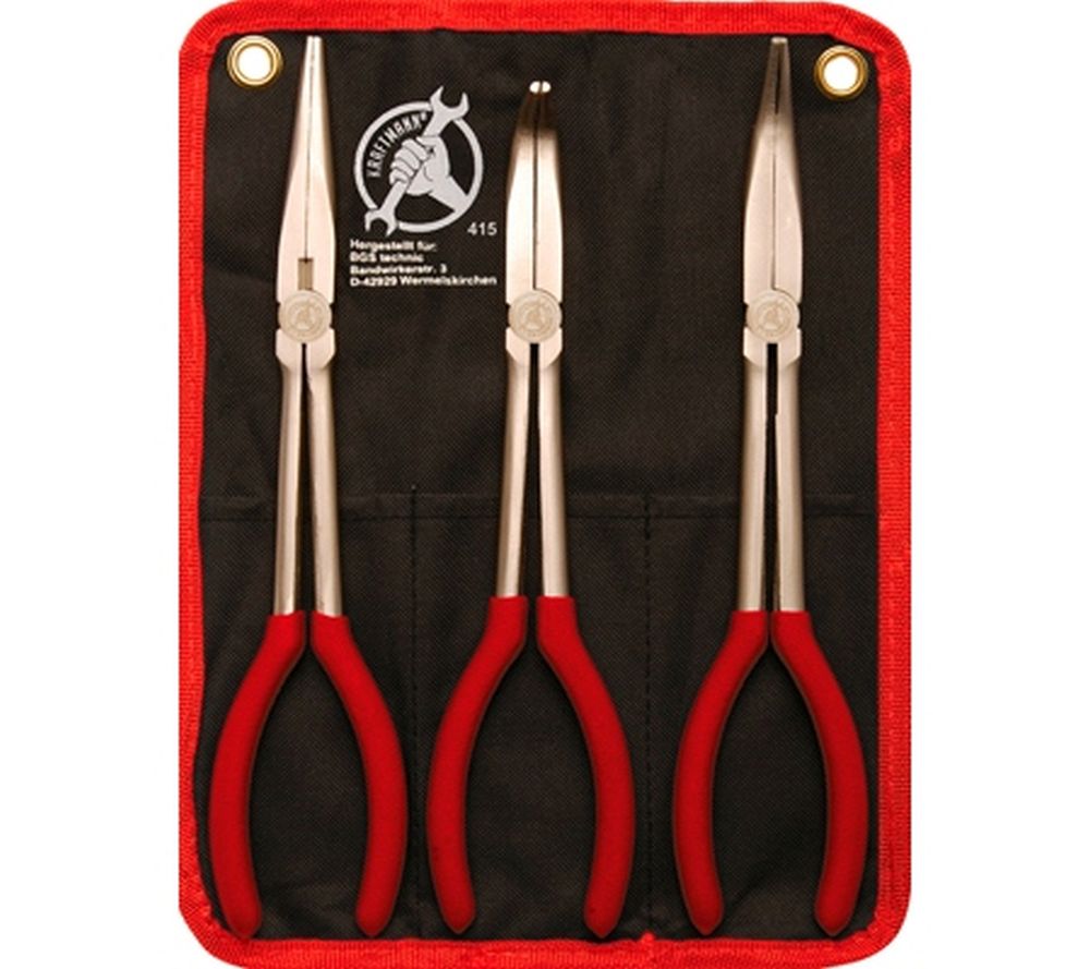 BGS Diy Telefonzangen-Satz | gerade / gebogen | 260 - 285 mm | 3-tlg.