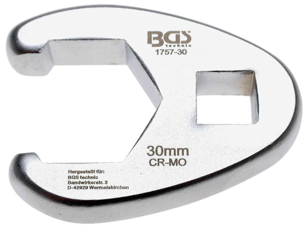 BGS Hahnenfußschlüssel | Antrieb Innenvierkant 12,5 mm (1/2") | SW 30 mm