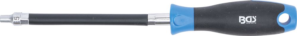 BGS Flexibler Schraubendreher mit Rundgriff | E-Profil E5 | Klingenlänge 150 mm