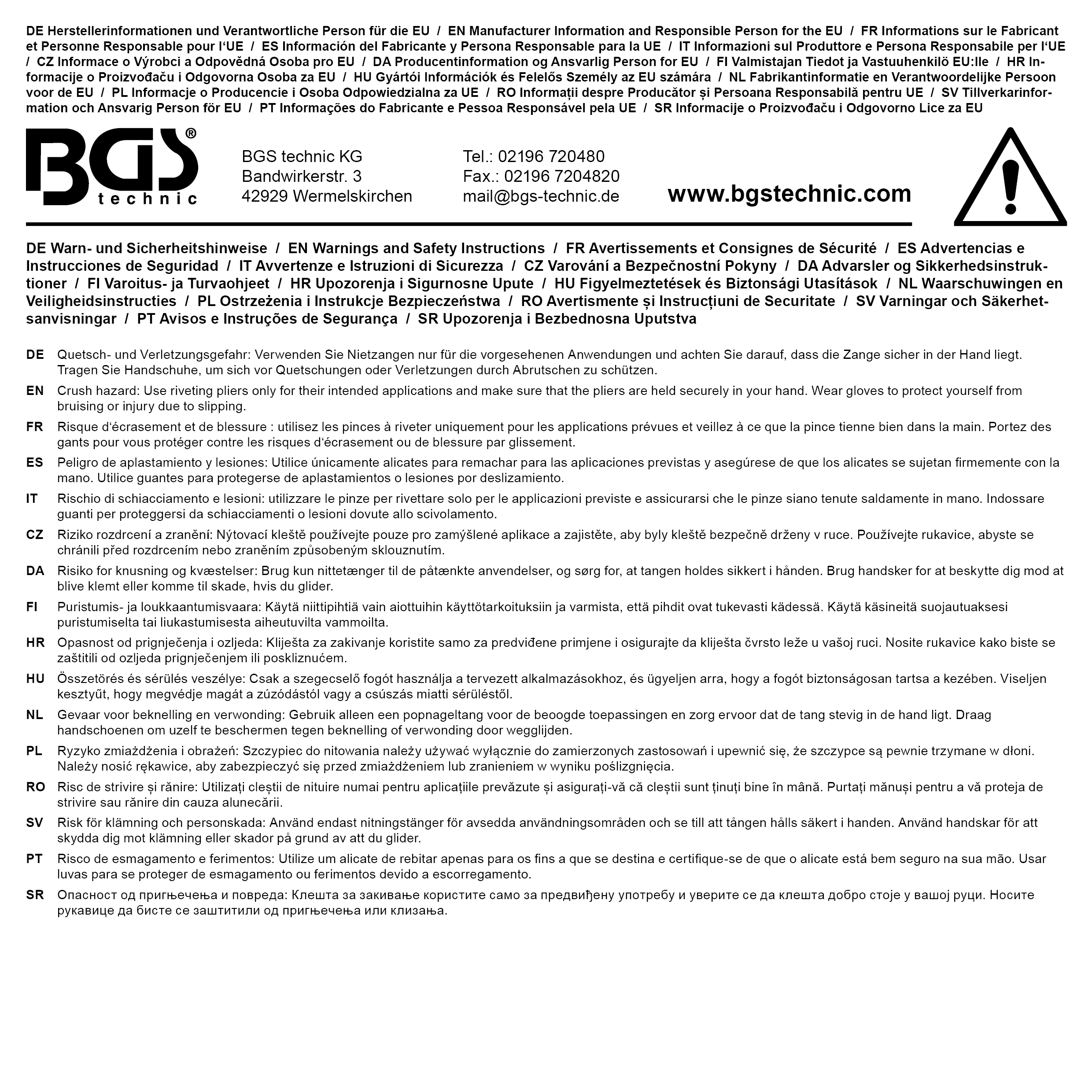 BGS Profi-Nietzangen-Satz | Langarm | 3,2 - 6,4 mm
