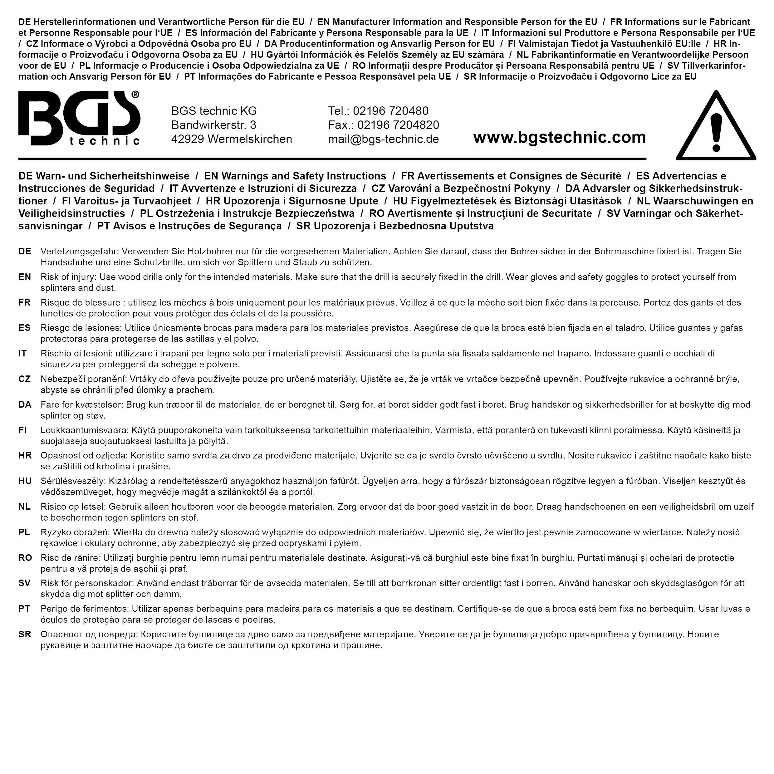 BGS Diy Handbohrer-Satz | 2,5 - 5 mm | 4-tlg.