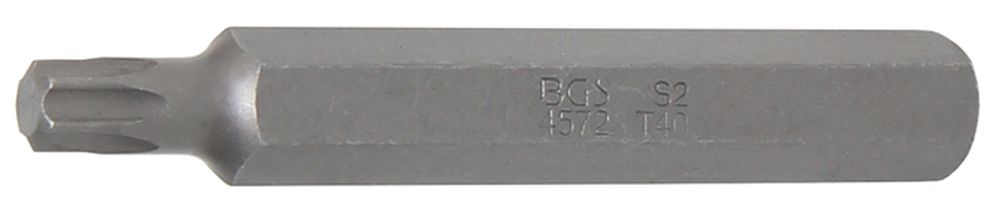 BGS Bit | Länge 75 mm | Antrieb Außensechskant 10 mm (3/8") | T-Profil (für Torx) T40