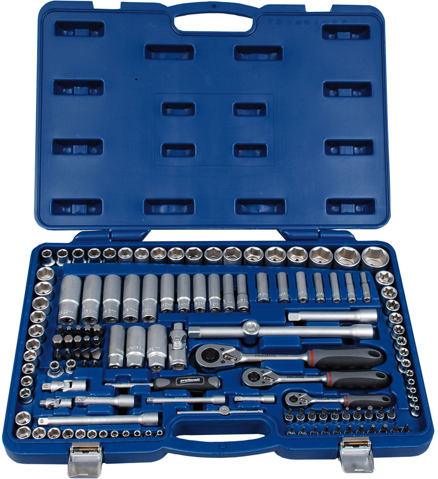 1/4" + 3/8" + 1/2" proficraft Satz 130tlg., 48 Zahn Knarren
