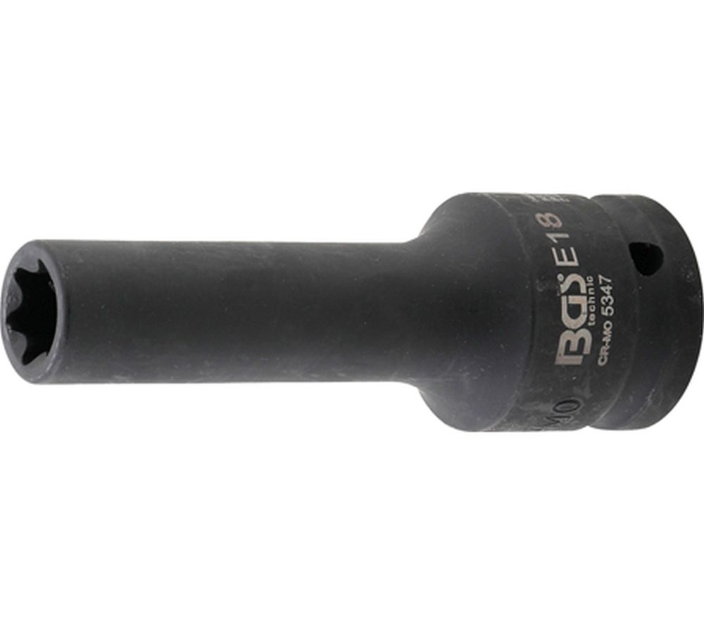 BGS Kraft-Steckschlüssel-Einsatz E-Profil, tief | Antrieb Innenvierkant 20 mm (3/4") | SW E18
