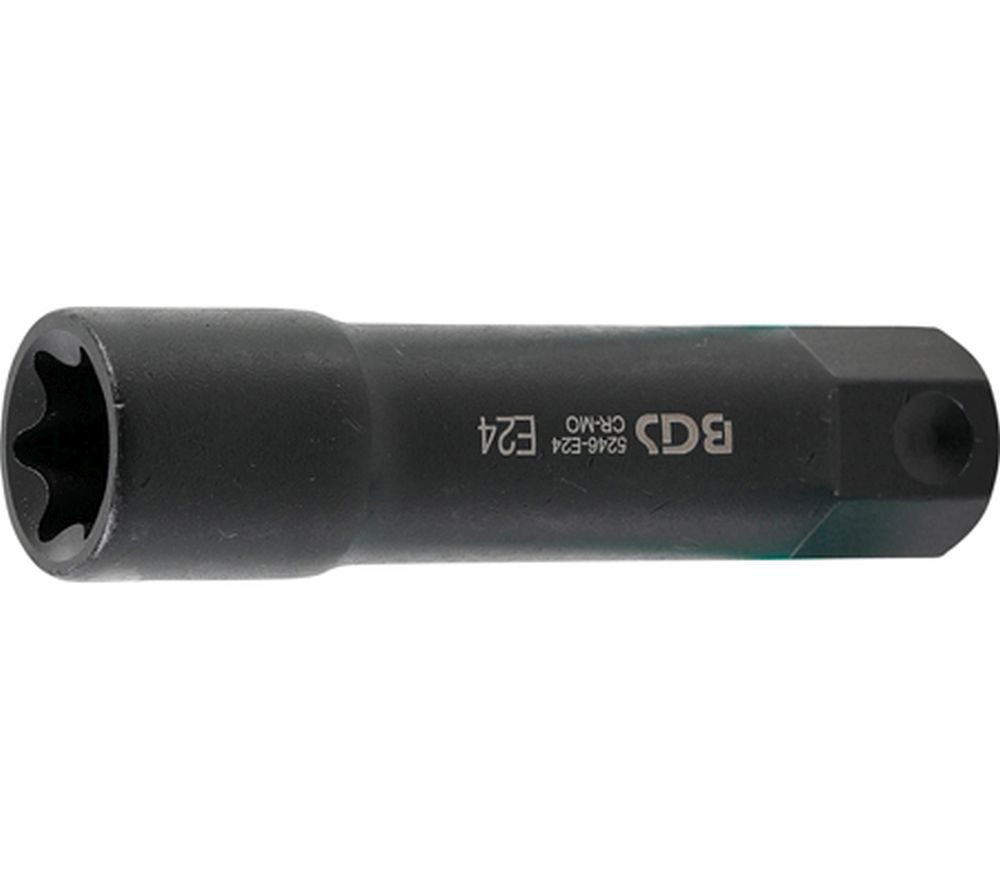 BGS Steckschlüssel-Einsatz E-Profil, extra lang | Antrieb Außensechskant 22 mm | SW E24