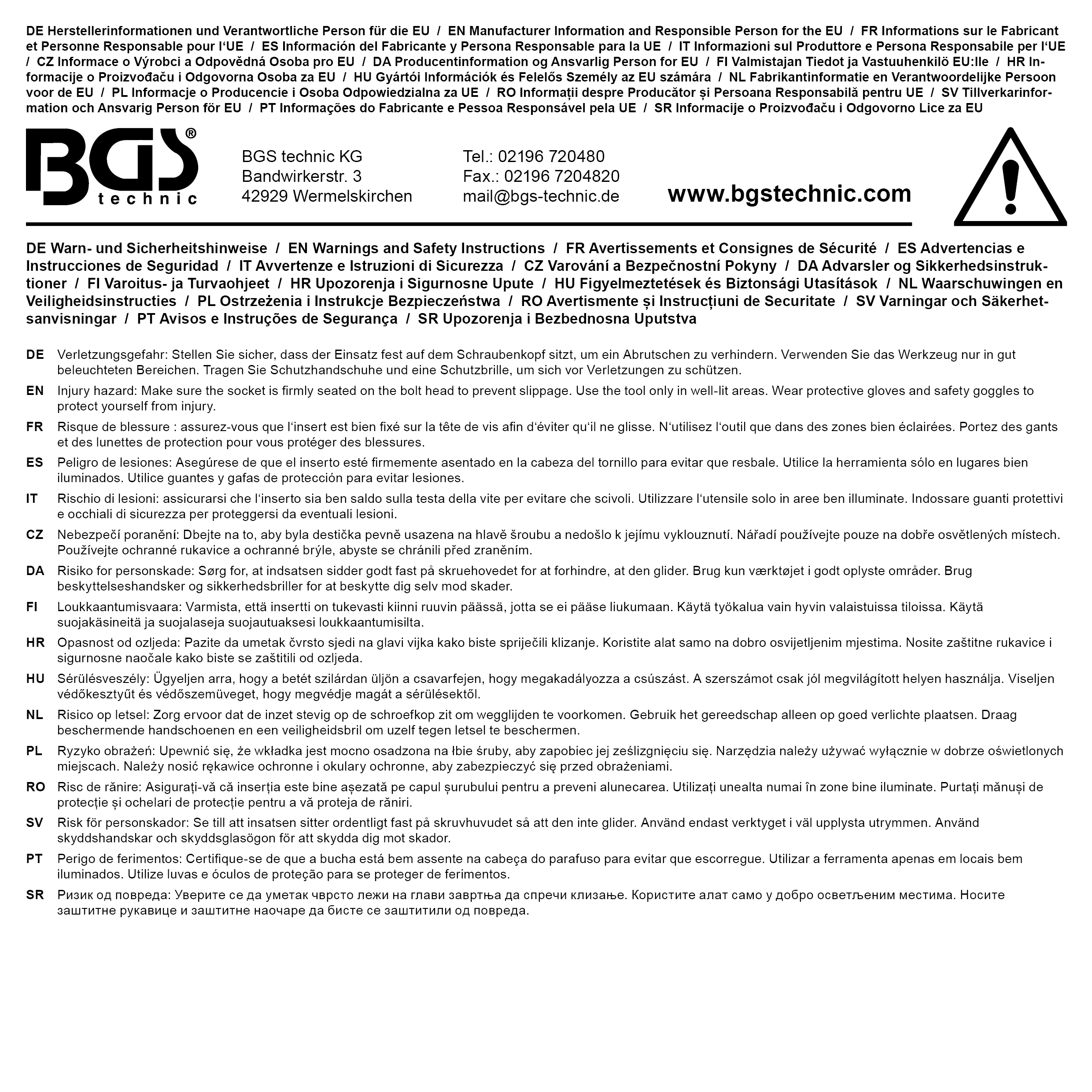 BGS Steckschlüssel-Einsatz Zwölfkant | Antrieb Innenvierkant 6,3 mm (1/4") | SW 11 mm