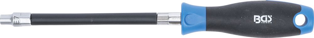 BGS Flexibler Schraubendreher mit Rundgriff | E-Profil E7 | Klingenlänge 150 mm