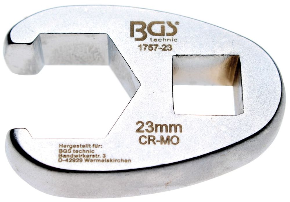 BGS Hahnenfußschlüssel | Antrieb Innenvierkant 12,5 mm (1/2") | SW 23 mm
