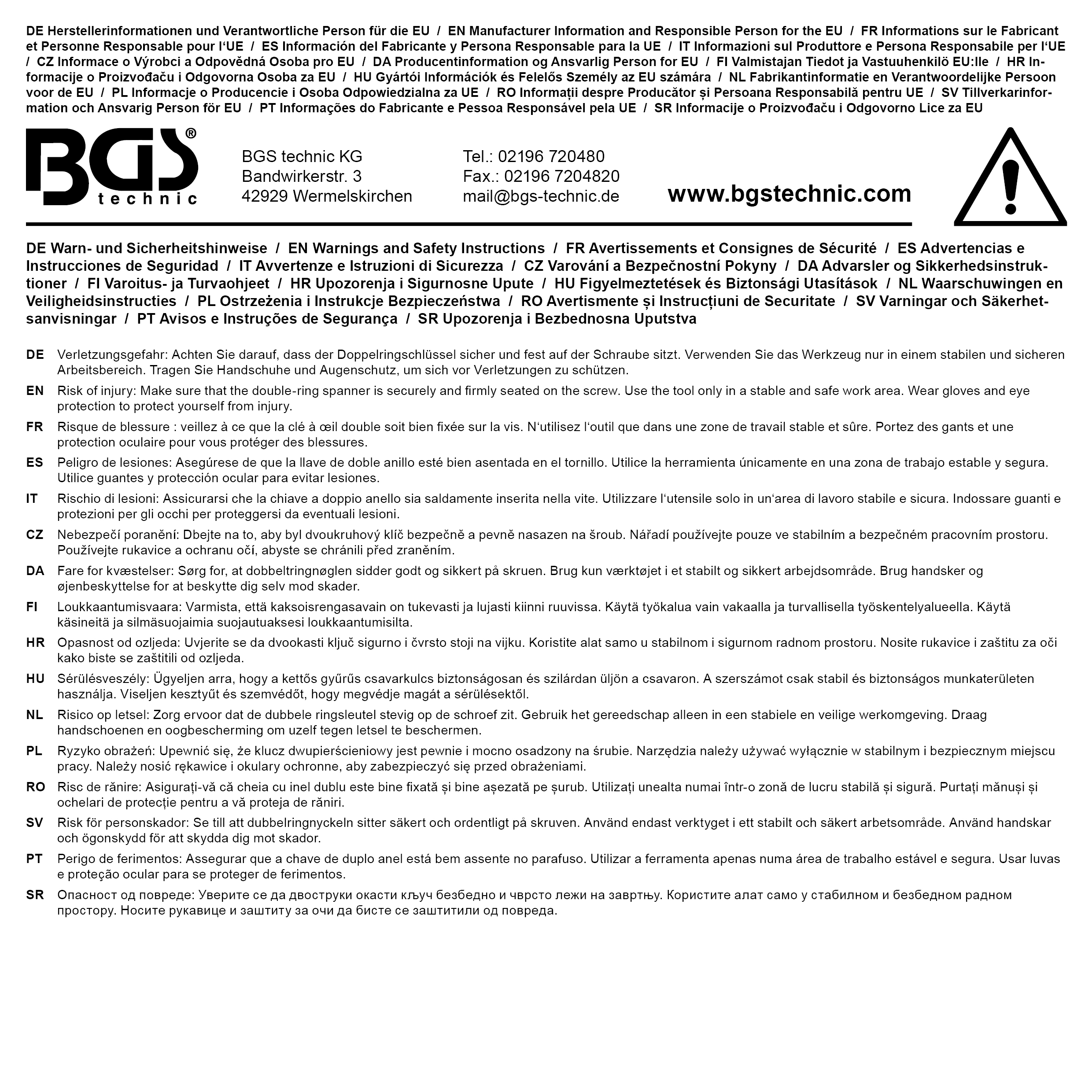 BGS Doppel-Ringschlüssel-Satz | gekröpft | SW 6 x 7 - 20 x 22 mm | 8-tlg.