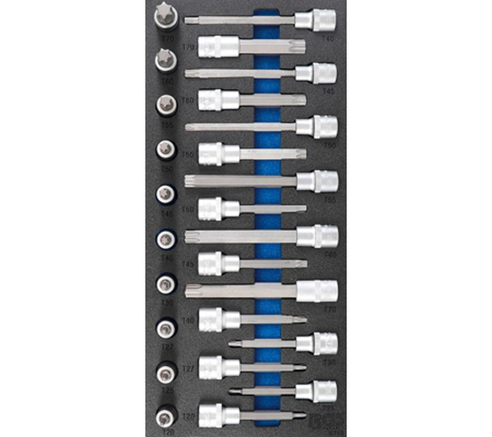 BGS Werkstattwageneinlage 1/3: Bit-Einsatz-Satz | Antrieb Innenvierkant 12,5 mm (1/2") | T-Profil (
