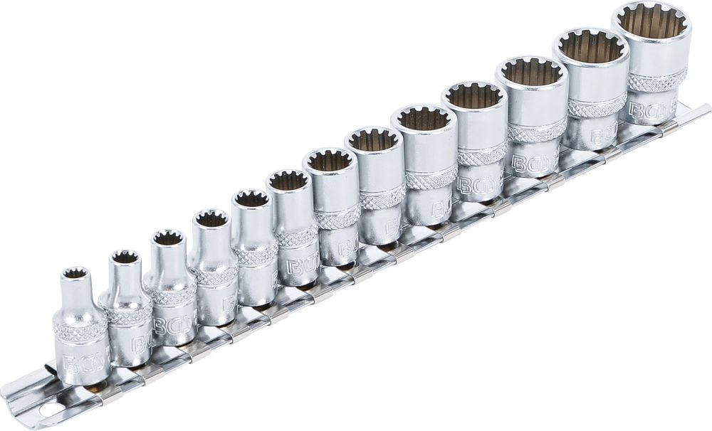 BGS Steckschlüssel-Einsatz-Satz Gear Lock | Antrieb Innenvierkant 6,3 mm (1/4") | 13-tlg.