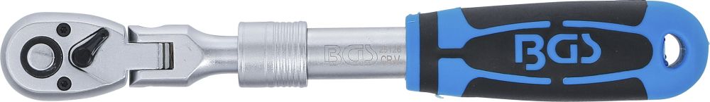 BGS Umschaltknarre, ausziehbar, abwinkelbar | Abtrieb Außenvierkant 10 mm (3/8") | 260 - 365 mm
