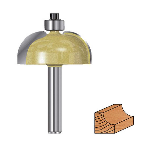 Hohlkehlfraeser mit Kugellager D 38,1 mm, L 47,4 mm, L2 15,4 mm