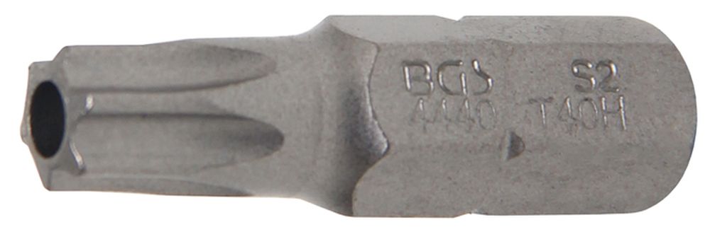 BGS Bit | Antrieb Außensechskant 8 mm (5/16") | T-Profil (für Torx) mit Bohrung T40