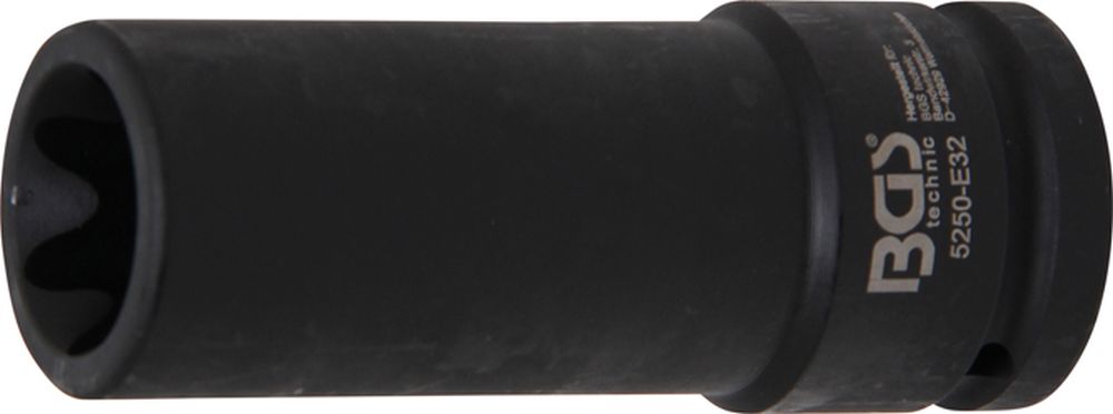 BGS Kraft-Steckschlüssel-Einsatz E-Profil, tief | Antrieb Innenvierkant 20 mm (3/4") | SW E32
