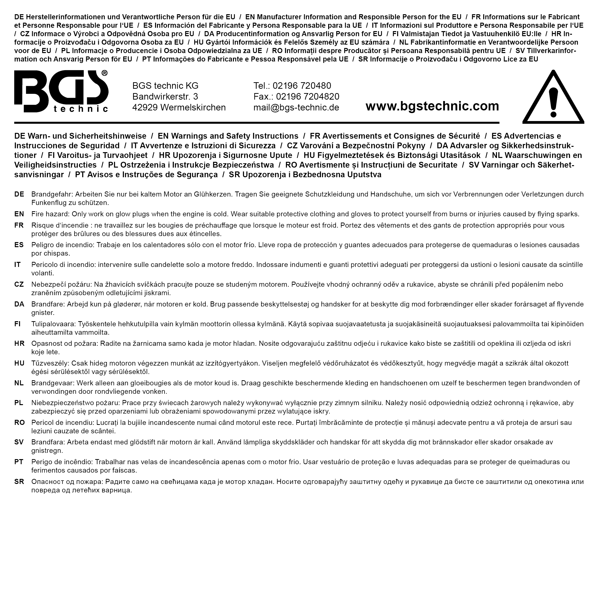 BGS Abdreh-Einsatz-Satz für Glühkerzenelektrode | Antrieb Innenvierkant 6,3 mm (1/4") | 6-tlg.