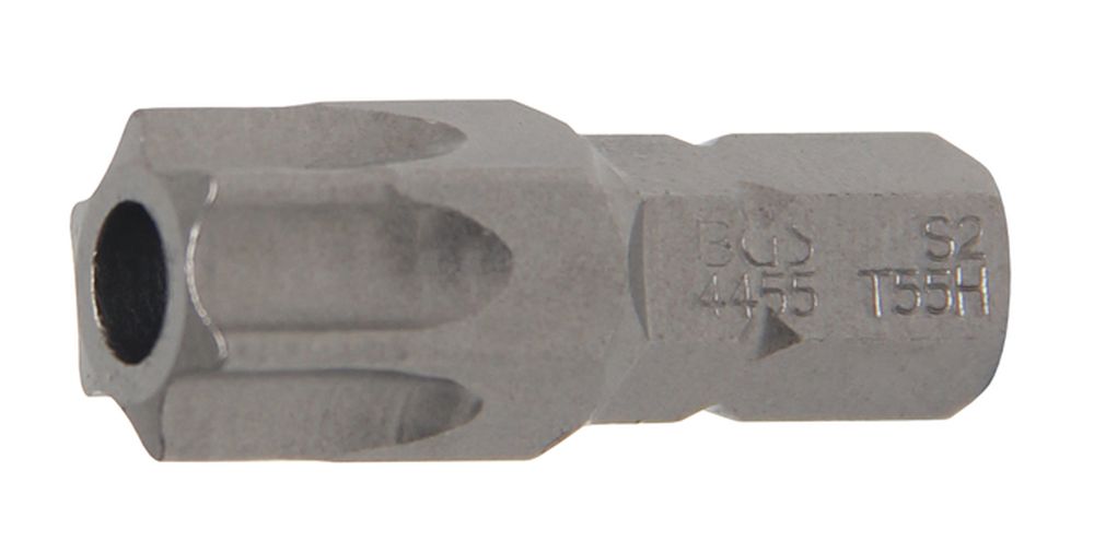 BGS Bit | Länge 30 mm | Antrieb Außensechskant 8 mm (5/16") | T-Profil (für Torx) mit Bohrung T55