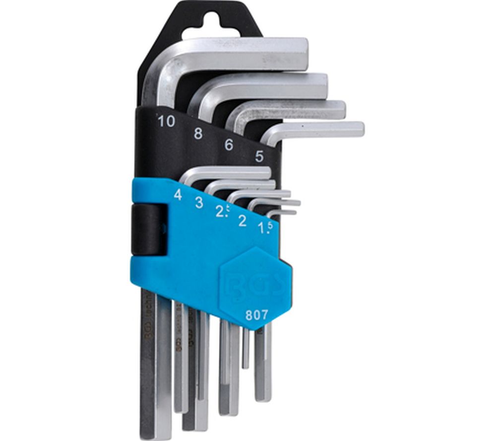 BGS Winkelschlüssel-Satz | kurz | Innensechskant 1,5 - 10 mm | 9-tlg.