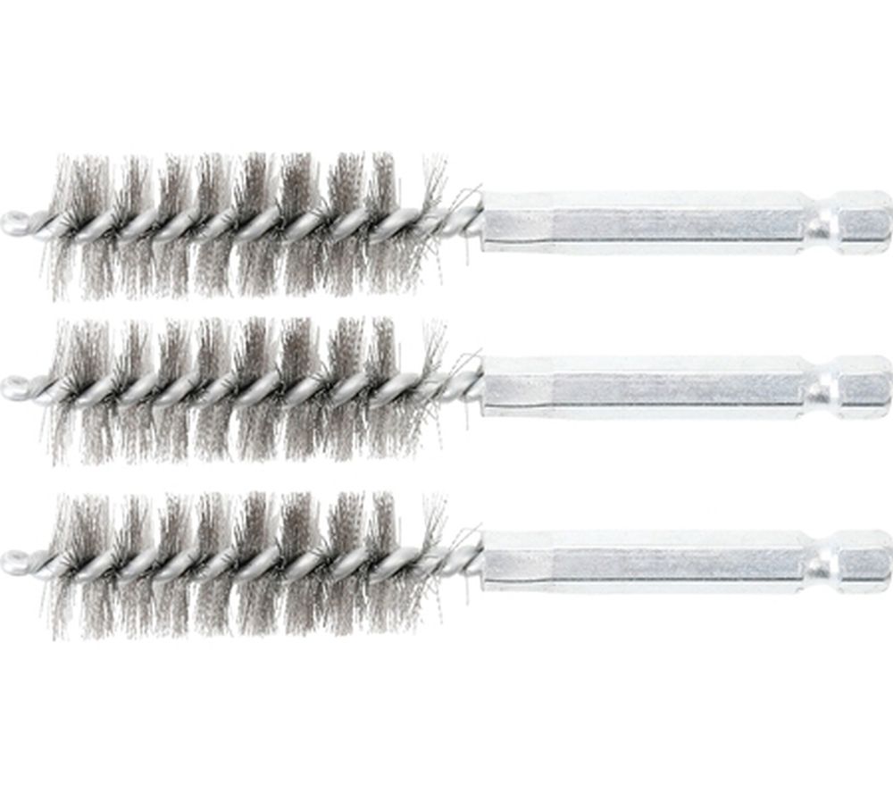 BGS Stahlbürste | 16 mm | Antrieb Außensechskant 6,3 mm (1/4") | 3-tlg.