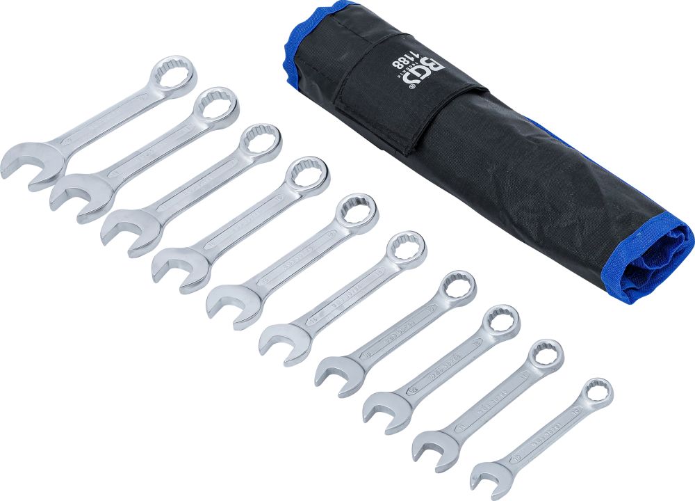BGS Maul-Ringschlüssel-Satz | extra kurz | SW 10 - 19 mm | 10-tlg.