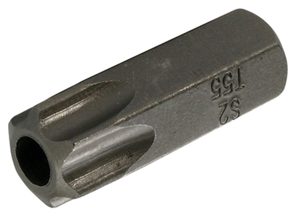 BGS Bit | Länge 30 mm | Antrieb Außensechskant 10 mm (3/8") | T-Profil (für Torx) mit Bohrung T55
