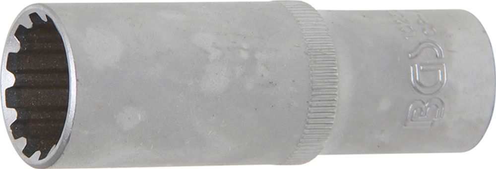 BGS Steckschlüssel-Einsatz Gear Lock, tief | Antrieb Innenvierkant 12,5 mm (1/2") | SW 19 mm