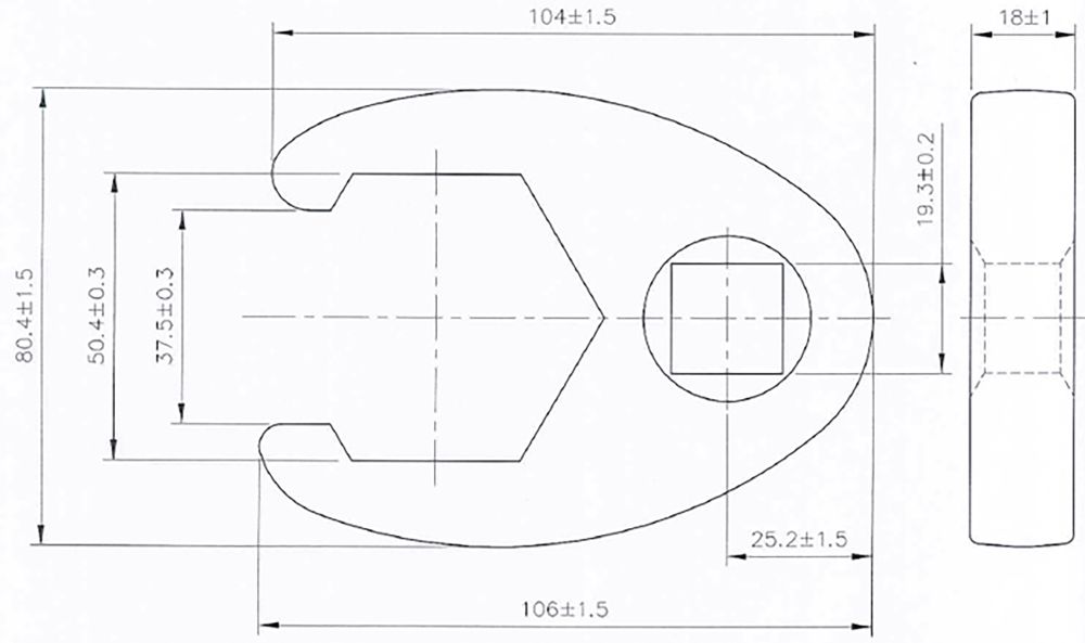 BGS Hahnenfußschlüssel | Antrieb Innenvierkant 20 mm (3/4") | SW 50 mm