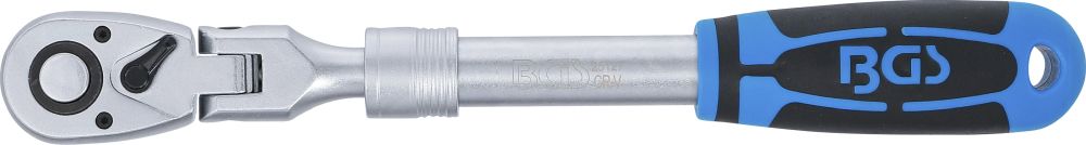 BGS Umschaltknarre, ausziehbar, abwinkelbar | Abtrieb Außenvierkant 12,5 mm (1/2") | 350 - 490 mm