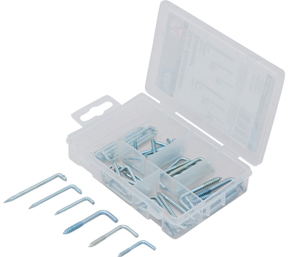 BGS Diy Stahl-Bilderhaken-Sortiment | 48-tlg.