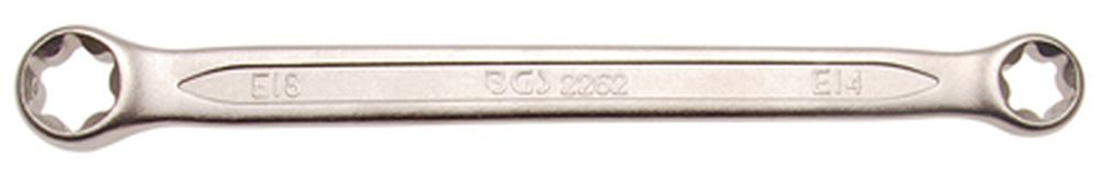 BGS Doppel-Ringschlüssel mit E-Profil-Ringköpfen | SW E14 x E18