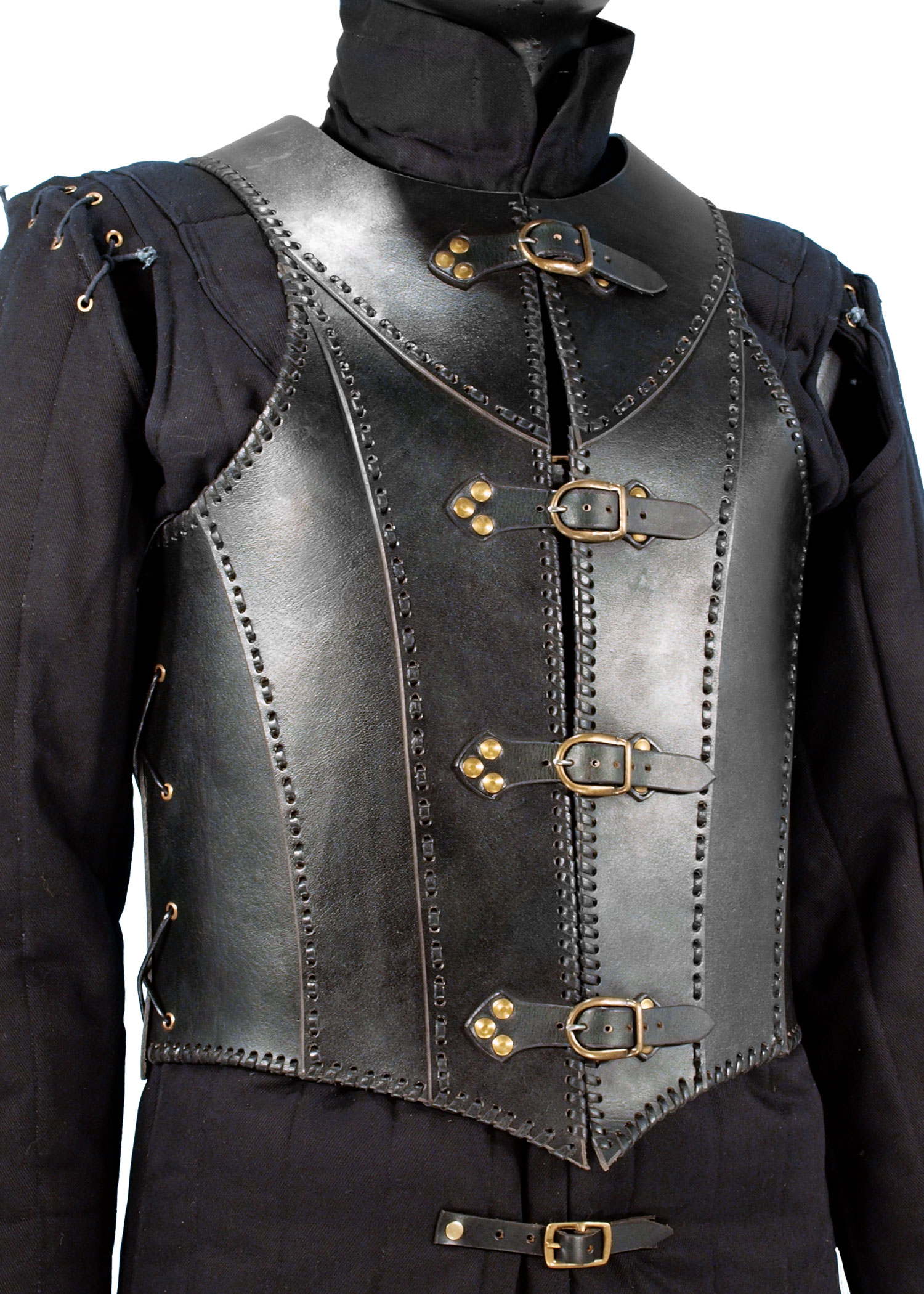 Lederrüstung Veteran, schwarz oder braun, Farbe schwarz