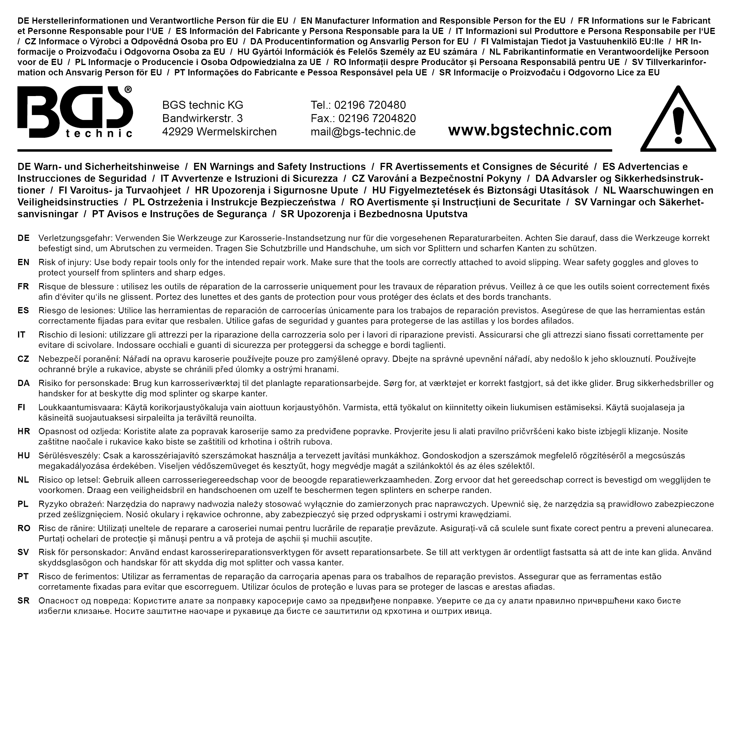 BGS Karosserie-Ausbeuleisen | "3-IN-1"