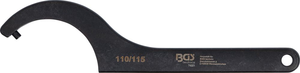 BGS Hakenschlüssel mit Zapfen | 110 - 115 mm
