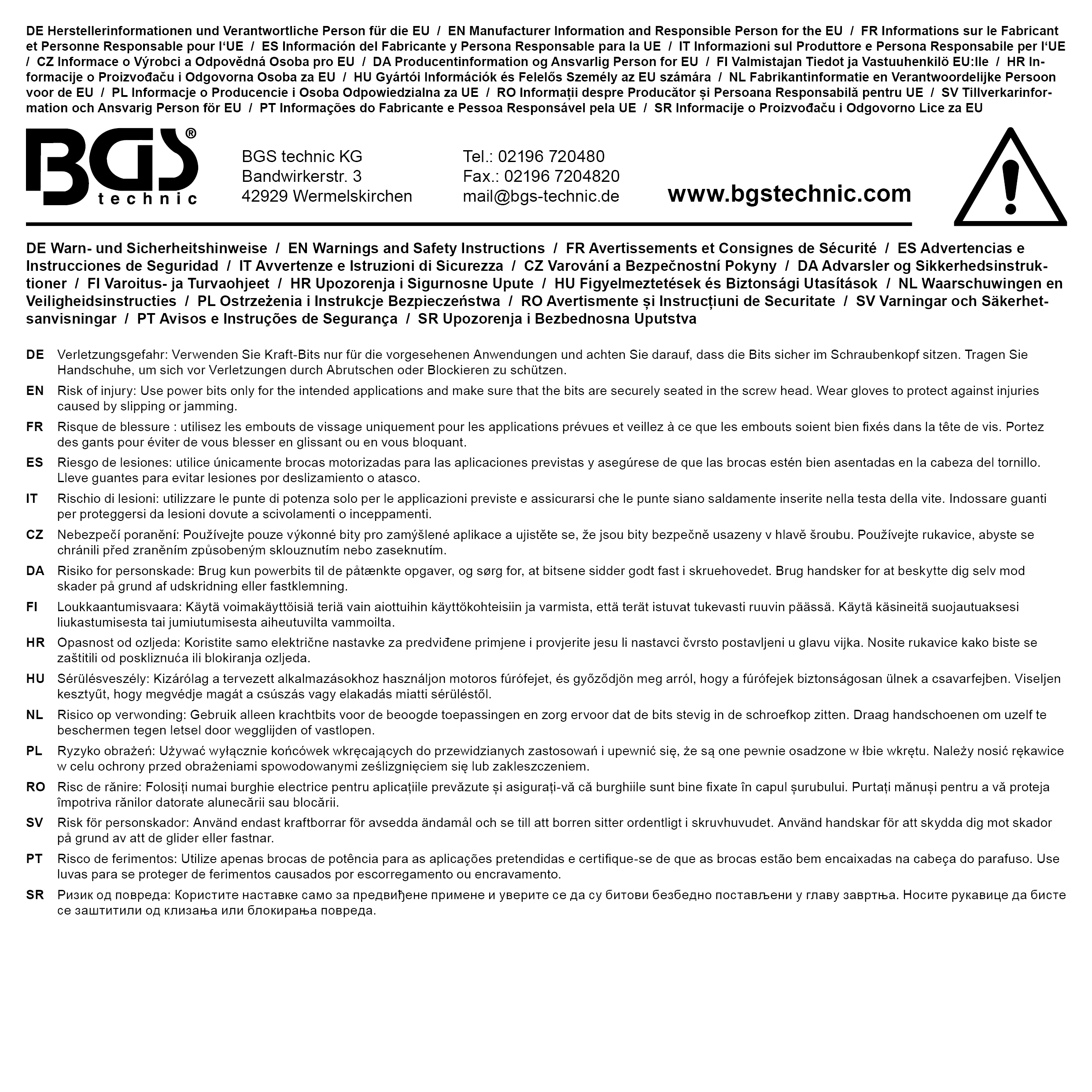 BGS Kraft-Bit-Einsatz | Länge 55 mm | Antrieb Innenvierkant 12,5 mm (1/2") | T-Profil (für Torx) T3