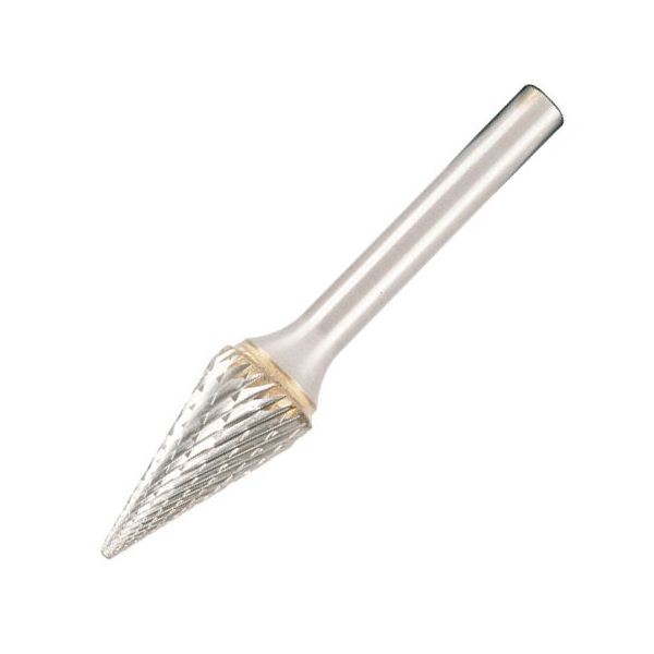 Hartmetallfräser, Form M Spitzkegel 22° d1 6.3 mm, Schaftd. 3.0 mm Kreuzverzahnung