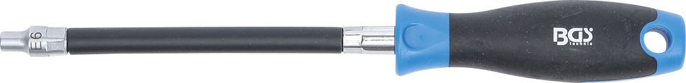 BGS Flexibler Schraubendreher mit Rundgriff | E-Profil E6 | Klingenlänge 150 mm