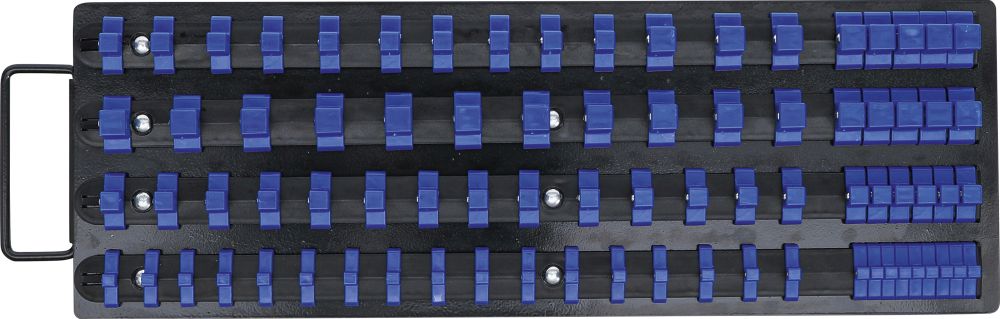 BGS Aufsteckschienen-Set für Steckschlüssel-Einsätze | mit 80 Clips | für Einsätze 6,3 mm (1/4"), 1
