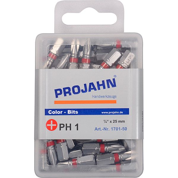 1/4" markierter Bit L25 mm Phillips Nr 1 50er Pack