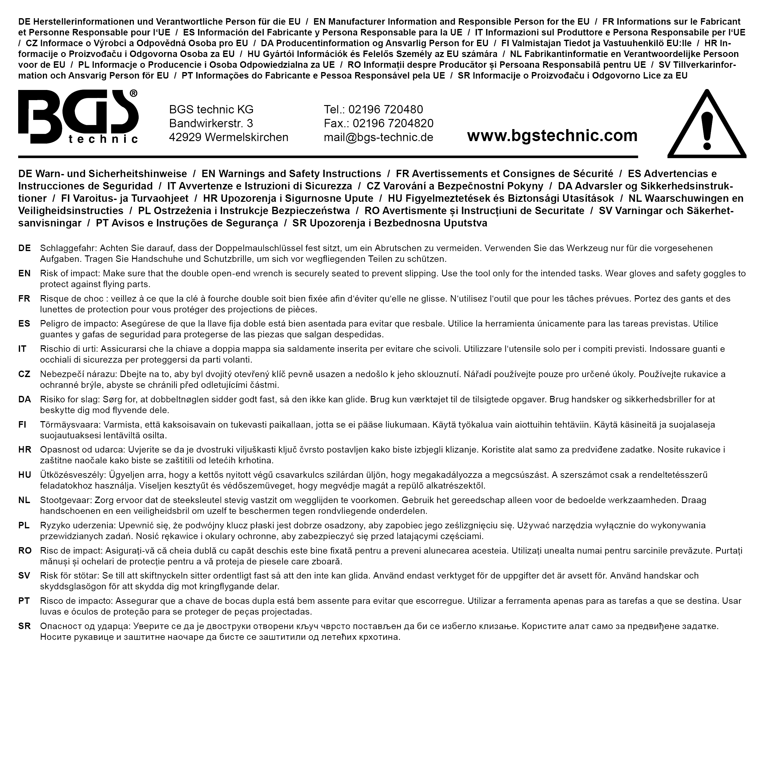 BGS Doppel-Maulschlüssel-Satz | SW 6 x 7 - 17 x 19 mm | 6-tlg.