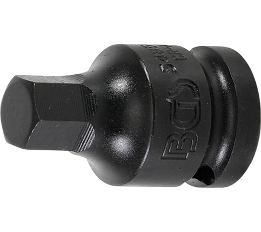 BGS Kraft-Bit-Einsatz | Länge 42 mm | Antrieb Innenvierkant 12,5 mm (1/2") | Innensechskant 12 mm