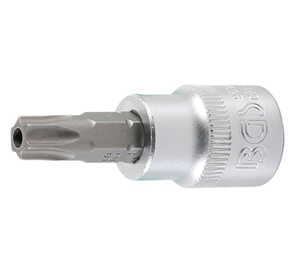 BGS Bit-Einsatz | Antrieb Innenvierkant 10 mm (3/8") | T-Profil (für Torx) mit Bohrung T45