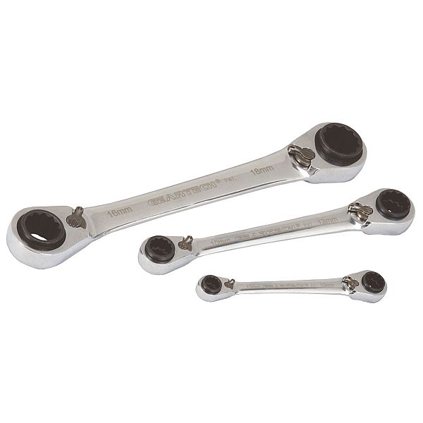 GearTech 4 in 1 Doppelring Schluessel Satz 3tlg, 8-10 + 12-13 und 9-11 + 14-15 u