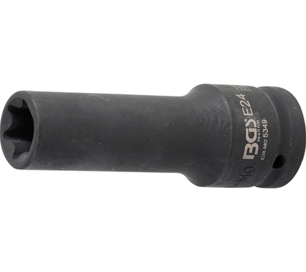 BGS Kraft-Steckschlüssel-Einsatz E-Profil, tief | Antrieb Innenvierkant 20 mm (3/4") | SW E24