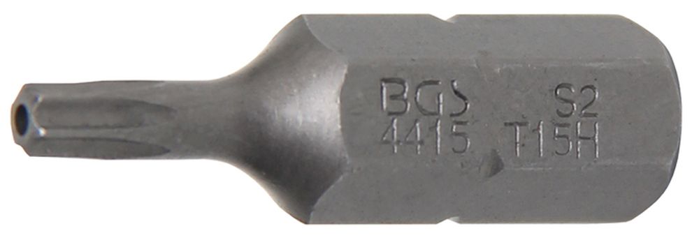 BGS Bit | Antrieb Außensechskant 8 mm (5/16") | T-Profil (für Torx) mit Bohrung T15