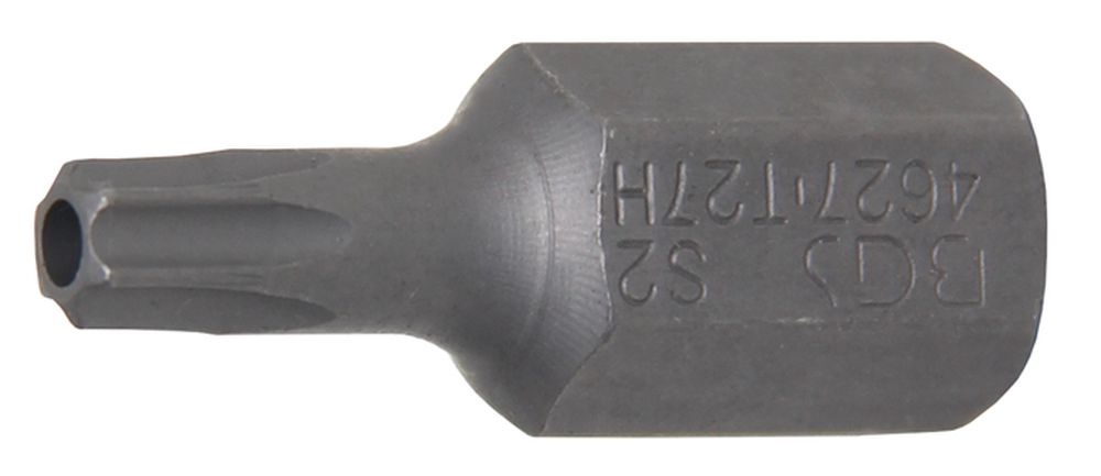BGS Bit | Länge 30 mm | Antrieb Außensechskant 10 mm (3/8") | T-Profil (für Torx) mit Bohrung T27